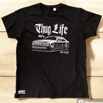 APBT Streetwear THUG LIFE 90's W140 póló FEKETE