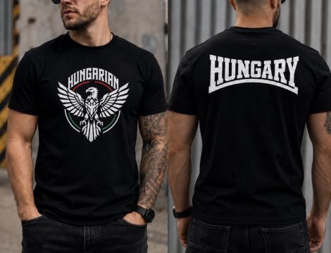 HUNGARY BÜSZKE TURUL MADÁR póló (Fekete) S - 5XL-ig
