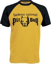   APBT Streetwear PITBULL HARDCORE NATIONAL Baseball póló sárga/fekete