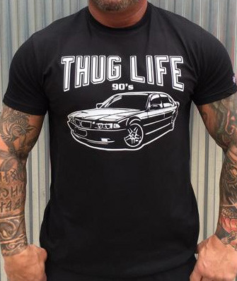 APBT Streetwear THUG LIFE 90's E38 póló FEKETE