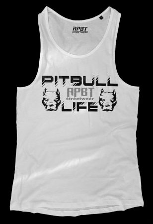 APBT Streetwear PIT BULL LIFE trikó FEHÉR