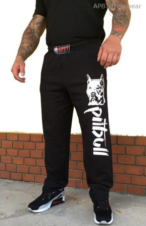 APBT Streetwear PIT BULL REAL FIGHTER szabadidő nadrág fekete