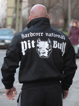 APBT Streetwear PIT BULL HARDCORE NATIONAL Harrington dzseki fekete