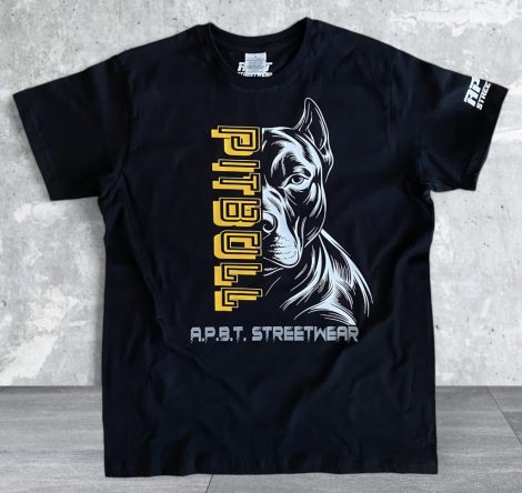 APBT Streetwear PITBULL NATURAL póló FEKETE